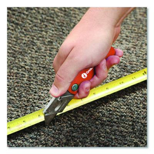Great Neck Quick Change Lock Back Utility Knife, 3.5" Aluminum Handle, Orange (74201)