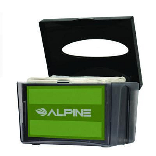 Alpine Industries Interfold Table Top Dispenser Napkin Holder, 5.9 x 8 x 6.5, Black (ALP4332)