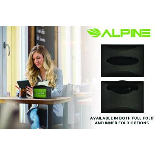 Alpine Industries Interfold Table Top Dispenser Napkin Holder, 5.9 x 8 x 6.5, Black (ALP4332)