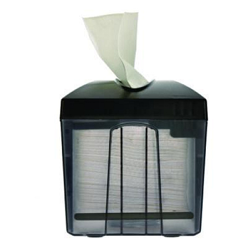 Alpine Industries Interfold Table Top Dispenser Napkin Holder with Caddy, 6 x 14.17 x 6.5, Black (ALP4332C)