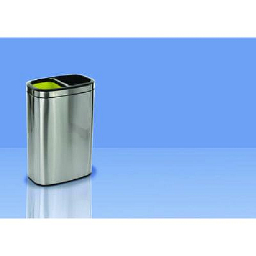 Alpine Industries 10.5 Gallon Stainless Steel Open Top Dual Compartment Trash Can (ALP470R40L)