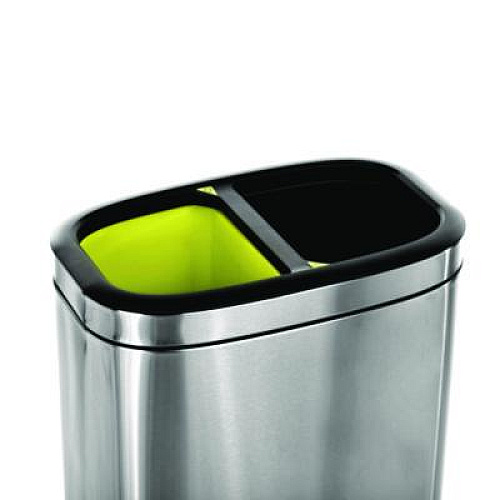 Alpine Industries 10.5 Gallon Stainless Steel Open Top Dual Compartment Trash Can (ALP470R40L)