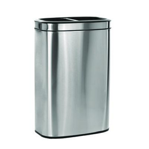 Alpine Industries 10.5 Gallon Stainless Steel Open Top Dual Compartment Trash Can (ALP470R40L)