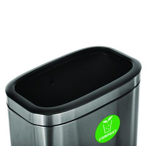 Alpine Industries 10.5 Gallon Compost Can, Brushed Stainless Steel (ALP47040LCO)