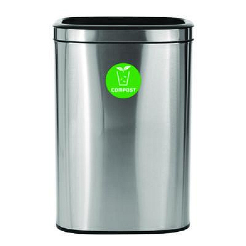 Alpine Industries 10.5 Gallon Compost Can, Brushed Stainless Steel (ALP47040LCO)