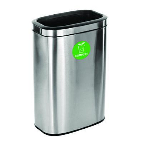 Alpine Industries 10.5 Gallon Compost Can, Brushed Stainless Steel (ALP47040LCO)