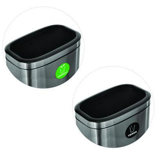 Alpine Industries 10.5 Gallon Compost and Trash Station, Brushed Stainless Steel (ALP47040LCOT)