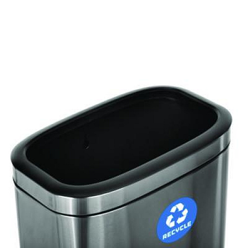 Alpine Industries 10.5 Gallon Slim Recycling Can, Brushed Stainless Steel (ALP47040LR)