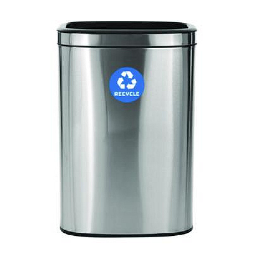Alpine Industries 10.5 Gallon Slim Recycling Can, Brushed Stainless Steel (ALP47040LR)