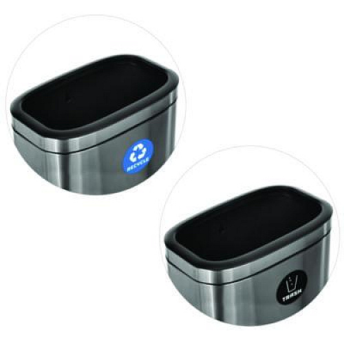 Alpine Industries 10.5 Gallon Recycle and Trash Station, Brushed Stainless Steel (ALP47040LRT)