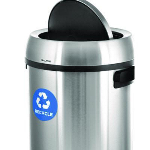 Alpine Industries 17 Gallon Stainless Steel Indoor Recycling Receptacle with Swivel Lid (ALP47065L1R)