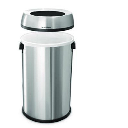 Alpine Industries 17 Gallon Stainless Steel Heavy-Gauge Brushed Open Top Commercial Trash Can (ALP47065L)