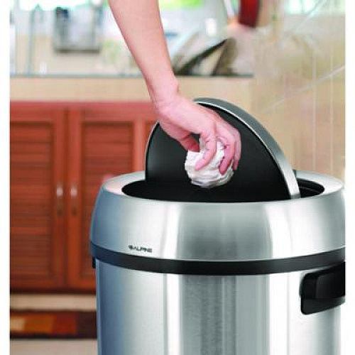 Alpine Industries 17 Gallon Stainless Steel Commercial Trash Can with Swing Lid (ALP47065L1)