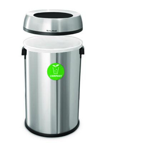Alpine Industries 17 Gallon Stainless Steel Open Top Compost Station (ALP47065LCO)