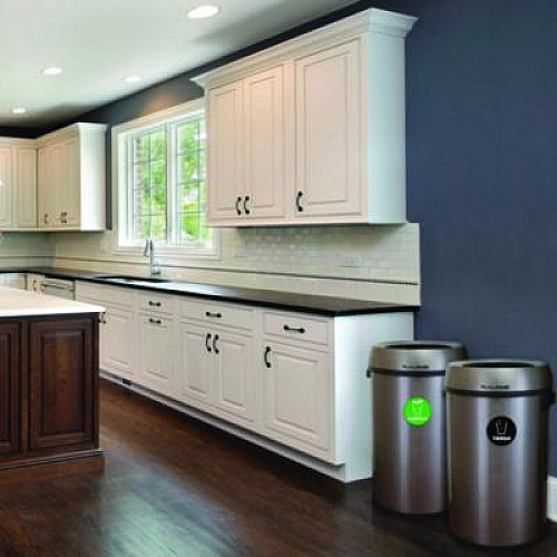 Alpine Industries 17 Gallon Stainless Steel Open Top Compost and Trash Station (ALP47065LCOT)