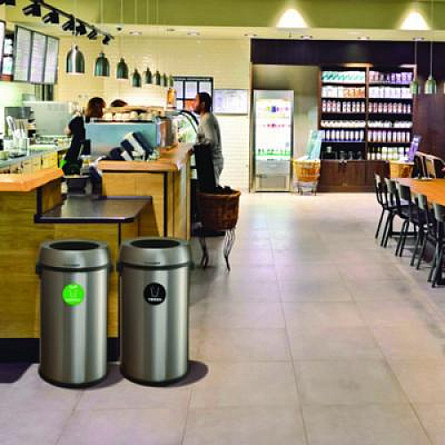 Alpine Industries 17 Gallon Stainless Steel Open Top Compost and Trash Station (ALP47065LCOT)