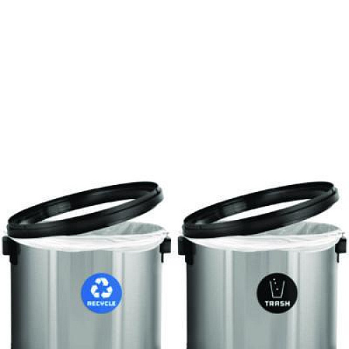 Alpine Industries 17 Gallon Stainless Steel Open Top Recycling Bin and Trash Receptacle (ALP47065LRT)