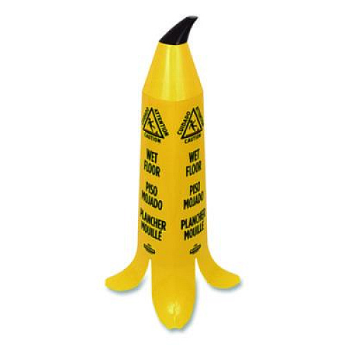 Impact Banana Wet Floor Cones, 14.25 x 14.25 x 36.75, Yellow/Brown/Black (B1101)