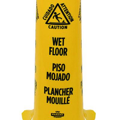 Impact Banana Wet Floor Cones, 14.25 x 14.25 x 36.75, Yellow/Brown/Black (B1101)