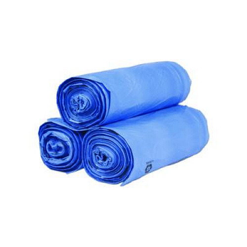 Inteplast Group Institutional Low-Density Can Liners, Soiled Linen, 30 gal, 1 mil, 30" x 43", Blue, 200/Carton (BR3043XHVB)