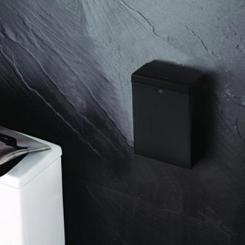 Alpine Industries Stainless Steel Wall-Mounted Sanitary Napkin Receptacle, Black (ALP451SSBBLK)