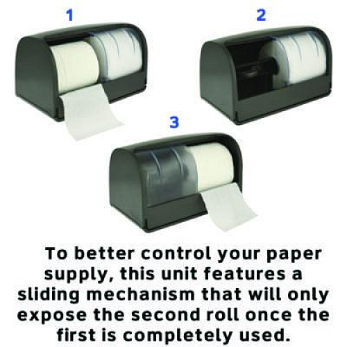 Alpine Industries Side-by-Side Double Roll Toilet Tissue Dispenser, 6.3 x 6.3 x 10.3, Gray (ALP452GRY)