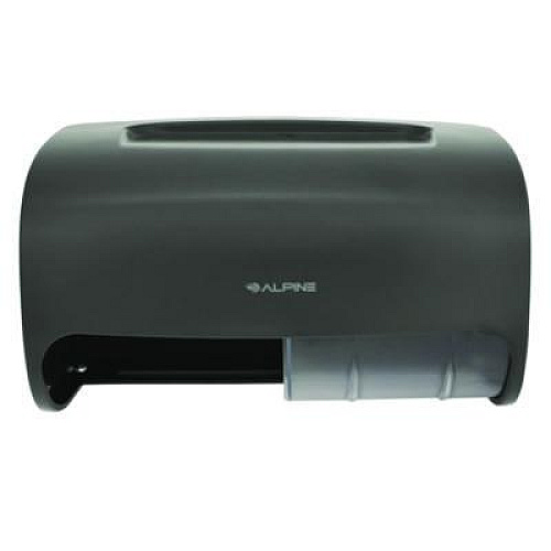 Alpine Industries Side-by-Side Double Roll Toilet Tissue Dispenser, 6.3 x 6.3 x 10.3, Gray (ALP452GRY)