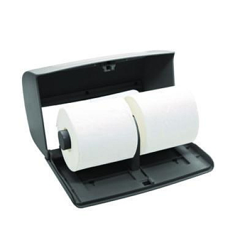 Alpine Industries Side-by-Side Double Roll Toilet Tissue Dispenser, 6.3 x 6.3 x 10.3, Gray (ALP452GRY)