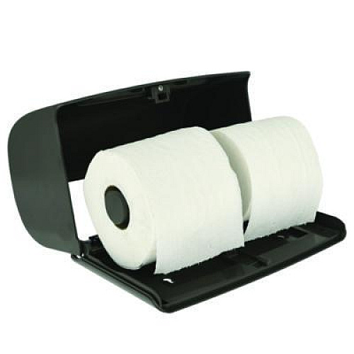 Alpine Industries Side-by-Side Double Roll Toilet Tissue Dispenser, 6.3 x 6.3 x 10.3, Gray (ALP452GRY)