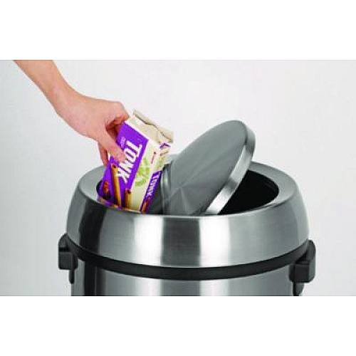 Alpine Industries 17 Gal Stainless Steel Swivel Trash Can Cover, 15.7 x 15.67 x 15.67, Silver (ALP47065LC)