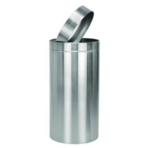 Alpine Industries 27 Gallon Stainless Steel Commercial Indoor Trash Can, Brushed Stainless Steel (ALP47527)
