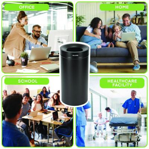 Alpine Industries 27 Gallon Stainless Steel Commercial Indoor Trash Can, Black (ALP47527BLK)