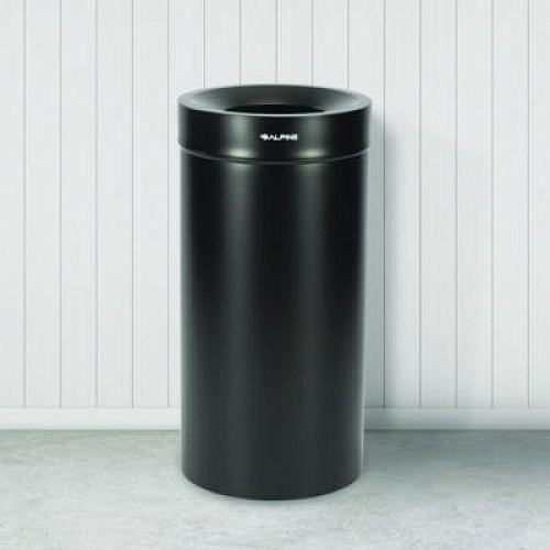 Alpine Industries 27 Gallon Stainless Steel Commercial Indoor Trash Can, Black (ALP47527BLK)