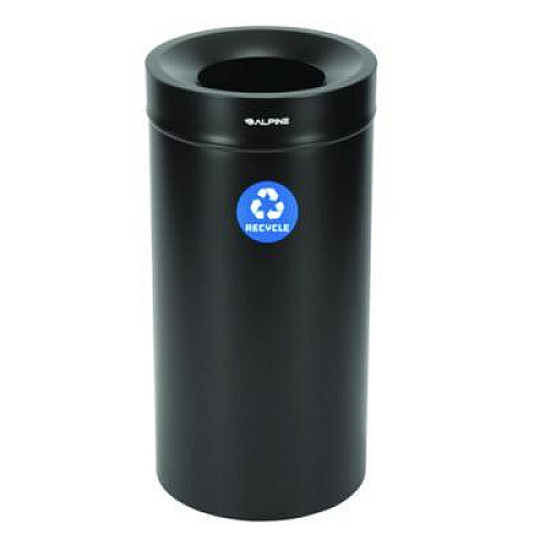 Alpine Industries 27 Gallon Stainless Steel Recycling Can, Black (ALP47527BLKR)