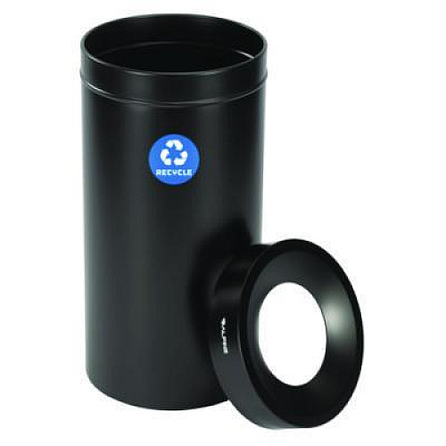 Alpine Industries 27 Gallon Stainless Steel Recycling Can, Black (ALP47527BLKR)