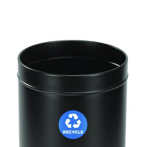 Alpine Industries 27 Gallon Stainless Steel Recycling Can, Black (ALP47527BLKR)