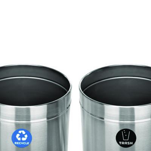 Alpine Industries 27 Gallon Stainless Steel Recycling Can and Trash Receptacle, Brushed Stainless Steel (ALP47527RT)