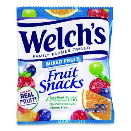 Welch's Fruit Snacks, Mixed Fruit, 0.8 oz Pouch, 66 Pouches/Box (20900320)