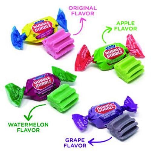 Dubble Bubble Bubble Gum Assorted Flavor Twist Tub, 300 Pieces/Tub, 1 Tub/Carton (22000223)