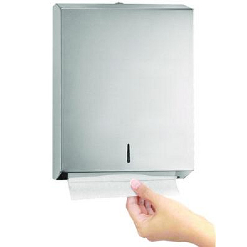 Alpine Industries Vertical C-Fold/Multi-Fold Paper Towel Dispenser, 14.5 x 4 x 11.2, Brushed Stainless Steel (ALP480)