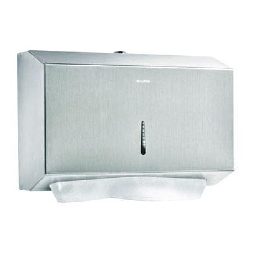 Alpine Industries Horizontal C-Fold/Multi-Fold Paper Towel Dispenser, 7.08 x 3.93 x 10.82, Brushed Nickel (ALP481S)