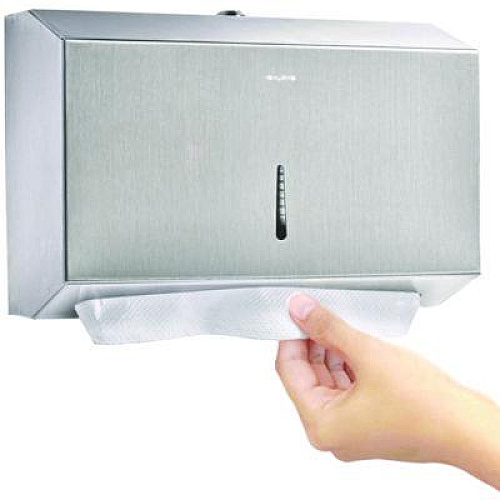 Alpine Industries Horizontal C-Fold/Multi-Fold Paper Towel Dispenser, 7.08 x 3.93 x 10.82, Brushed Nickel (ALP481S)