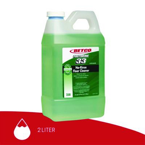 Betco BioActive Solutions No-Rinse FastDraw Floor Cleaner, Rain Fresh Scent, 2 L Bottle, 4/Carton (2584700)