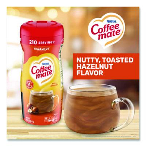 Coffee mate Non-Dairy Powdered Creamer, Hazelnut, 15 oz Canister, 12/Carton (12345CT)