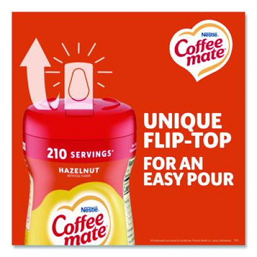 Coffee mate Non-Dairy Powdered Creamer, Hazelnut, 15 oz Canister, 12/Carton (12345CT)