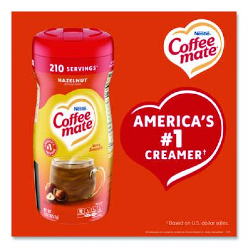 Coffee mate Non-Dairy Powdered Creamer, Hazelnut, 15 oz Canister, 12/Carton (12345CT)