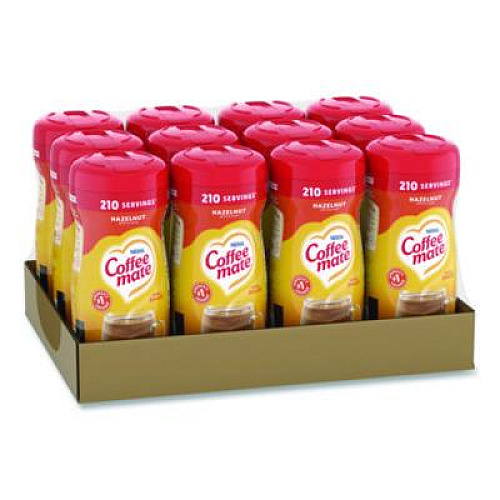 Coffee mate Non-Dairy Powdered Creamer, Hazelnut, 15 oz Canister, 12/Carton (12345CT)