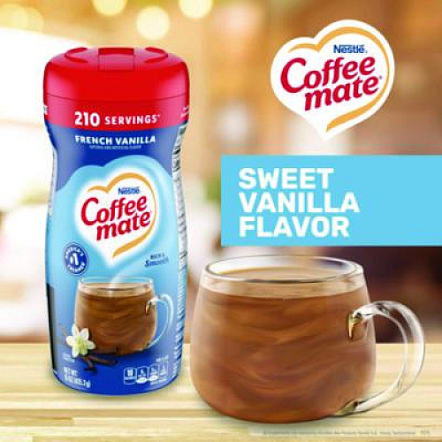 Coffee mate Non-Dairy Powdered Creamer, French Vanilla, 15 oz Canister, 12/Carton (35775CT)