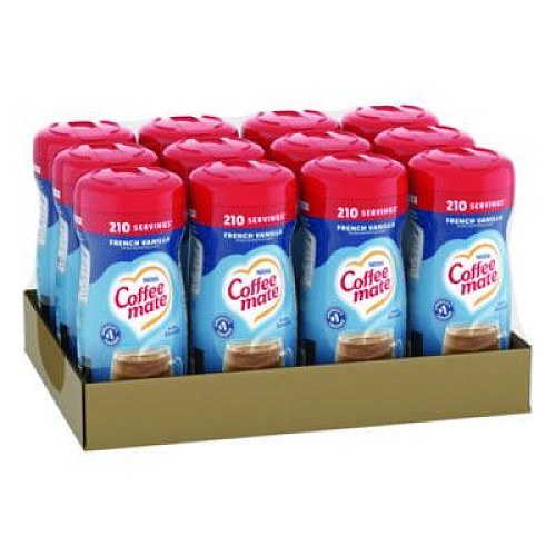 Coffee mate Non-Dairy Powdered Creamer, French Vanilla, 15 oz Canister, 12/Carton (35775CT)