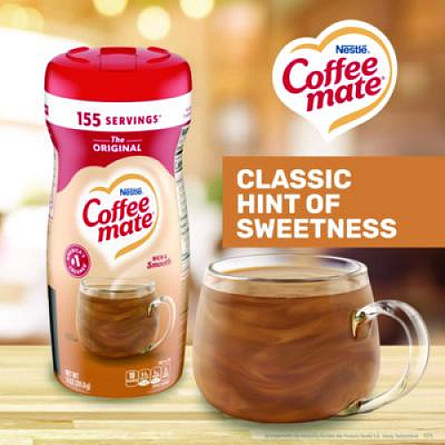Coffee mate Non-Dairy Powdered Creamer, Original, 11 oz Canister, 12/Carton (55882CT)